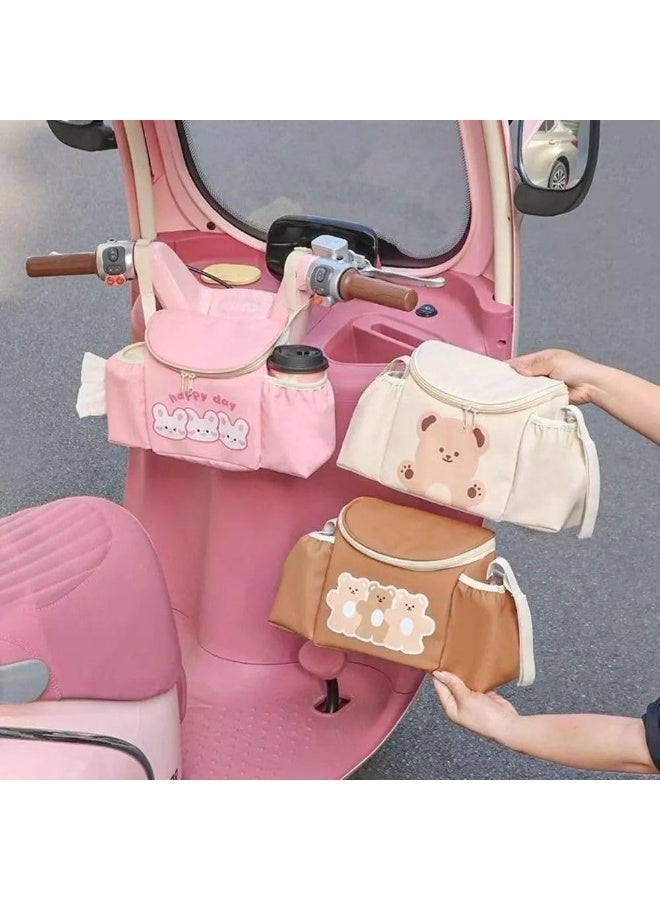 UShop U-Shop Cartoon Bear Stroller Organizer and Storage Bag, Large Capacity Multi-Pocket Hanging Bag for Girls and Women - Image 4